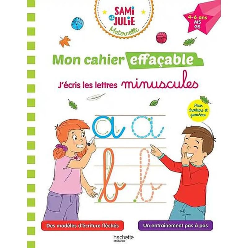 Mon cahier effaçable ; J'écris les lettres minuscules