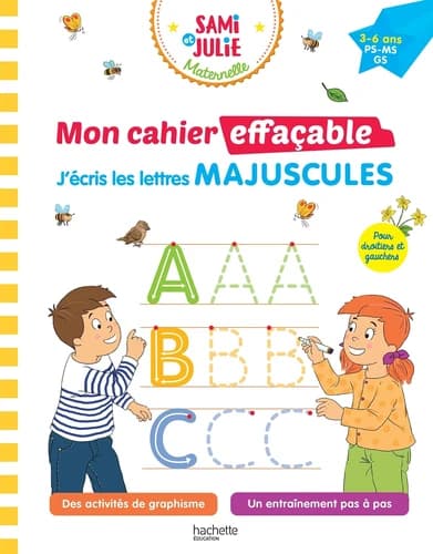 J'écris les lettres majuscules Sami et Julie : Maternelle PS-MS-GS