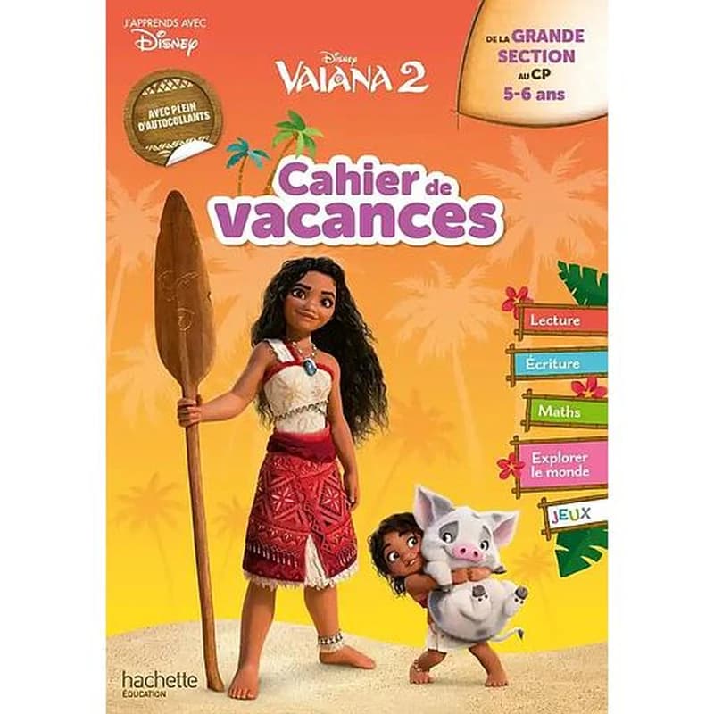 Cahier de vacances Vaiana 2 : De la Grande Section au CP