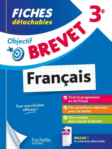 Objectif brevet : Français ; 3e ; Fiches détachables