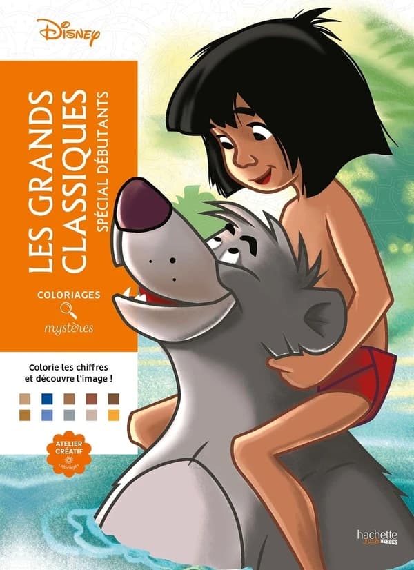 Atelier créatif ; Coloriages mystères : Les grands classiques Disney, spécial débutants