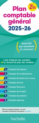 Plan comptable général 2025-26 : autorisé aux examens et concours : liste intégrale des comptes + le résumé du plan des comptes... (Éd. conforme au règlement ANC n° 2022-06 homologué le 26 décembre 2023 [applicable] à compter du 1er janvier 2025)