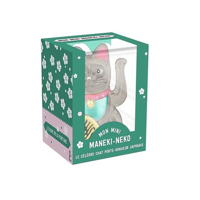 Mon mini maneki-neko argenté : Avec 1 mini maneki-neko porte-bonheur, 1 jolie illustration et 1 message secret