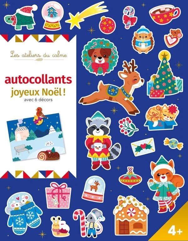 Les ateliers du calme : Autocollants : Joyeux Noël ! avec 6 décors