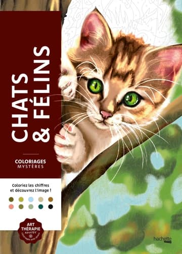 Art-thérapie ; Coloriages mystères : Chats & félins