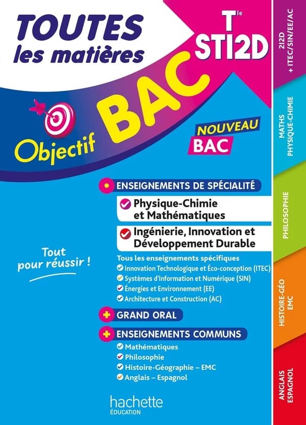 Objectif bac : Toutes les matières ; Terminale STI2D (édition 2026)