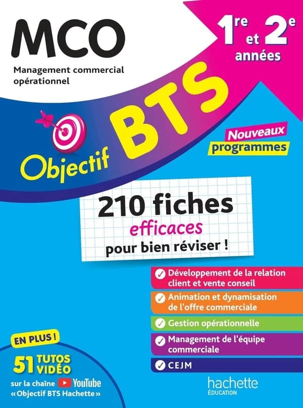 Objectif BTS : MCO, 1re et 2e années ; 210 fiches efficaces pour bien réviser ! (édition 2026)