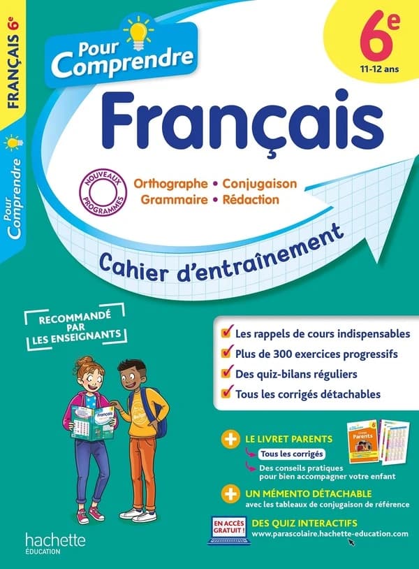 Pour comprendre : Français ; 6e ; Cahier d'entraînement