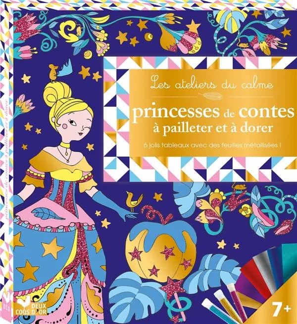Les ateliers du calme : princesses de contes à pailleter et dorer ; boîte avec accessoires