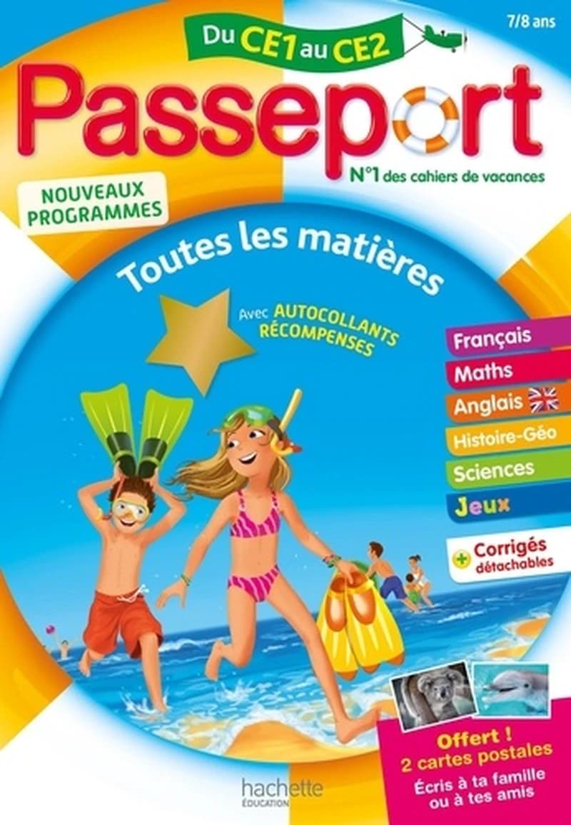 Passeport Toutes les matières du CE1 au CE2  - Avec des autocollants récompenses