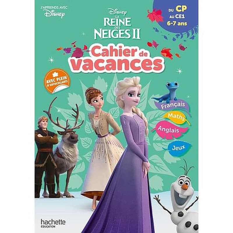 La Reine des Neiges 2 ; cahier de vacances ; du CP au CE1