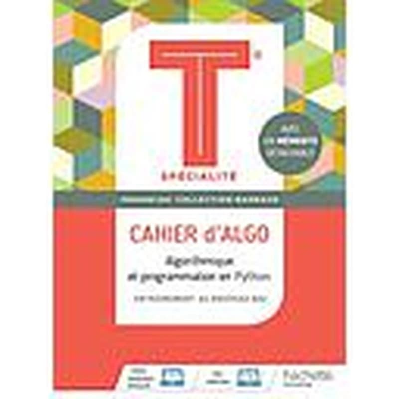 Algorithmique et programmation en Python Tle spécialité Barbazo : Cahier d'Algo. Avec 1 mémento détachable
