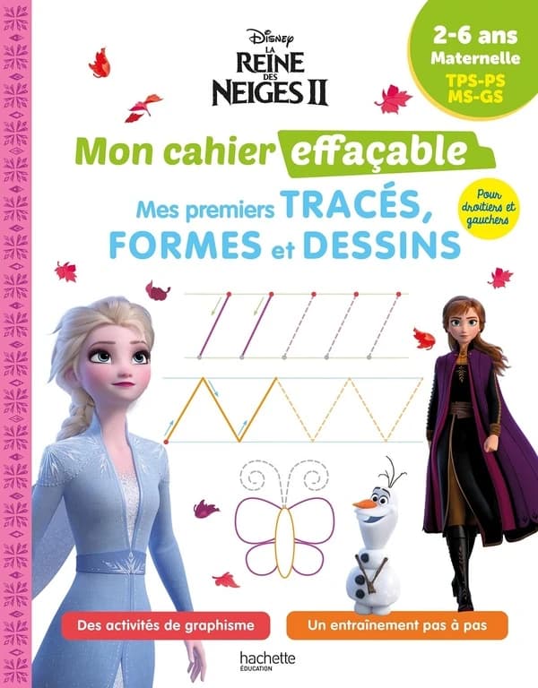 Mes premiers tracés, formes et dessins Maternelle TPS-PS-MS-GS : La Reine des neiges II