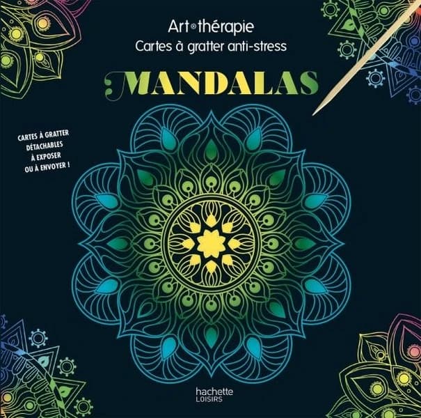 Mandalas : cartes à gratter anti-stress Art thérapie : cartes à gratter détachables à exposer ou à envoyer ! : [Carte à gratter]