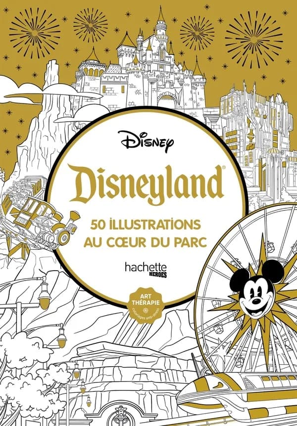 Disneyland : 50 illustrations au coeur du parc : art thérapie - coloriage anti-stress : [Album à colorier]