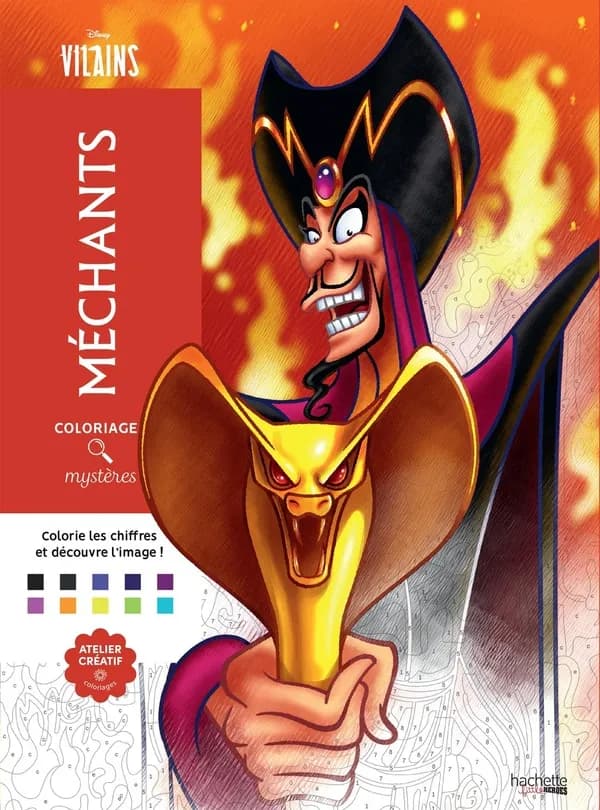 Coloriages mystères : Disney Méchants : Coloriez les chiffres et découvrez l'image ! : [Album à colorier]