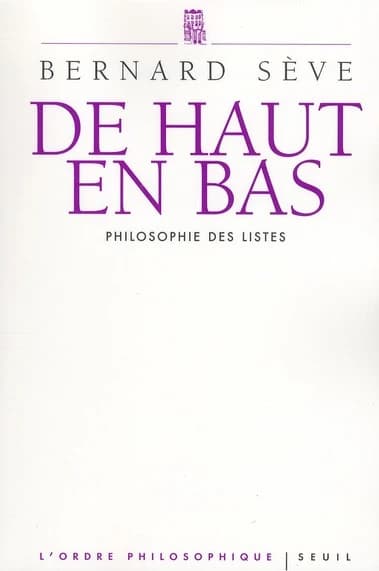 De haut en bas : philosophie des listes