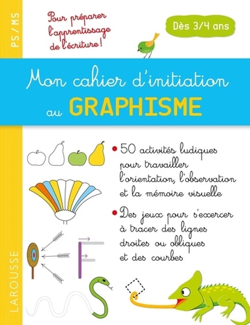 Mon cahier d'initiation au graphisme - Pour préparer l'apprentissage de l'écriture !