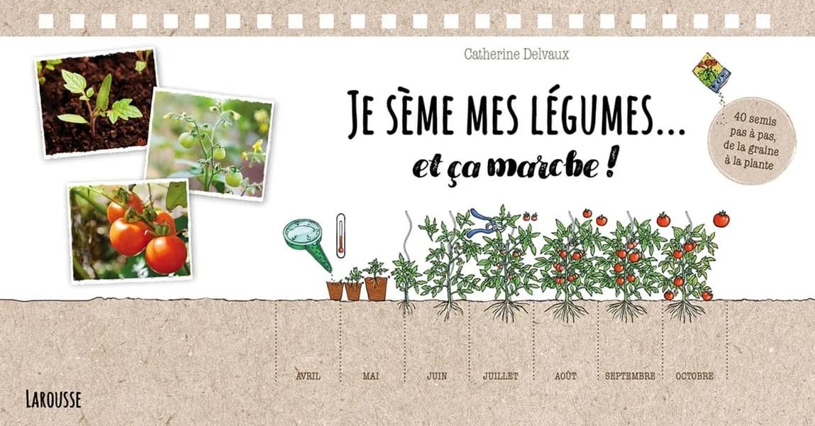 Je sème mes légumes, et ça marche ! : 40 semis pas à pas, de la graine à la plante ([Nouvelle éd.]) Catherine Delvaux ; [illustrations, Lise Herzog]