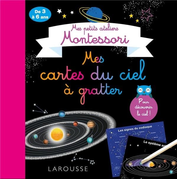 Mes cartes du ciel à gratter : Mes petits atelier Montessori : Pour découvrir le ciel : [Album à colorier]