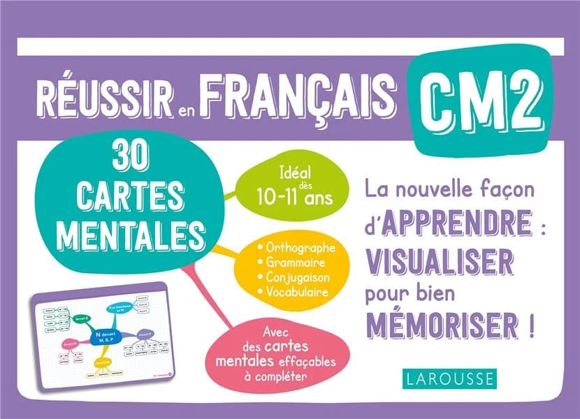 Réussir en français ; CM2 ; 30 cartes mentales