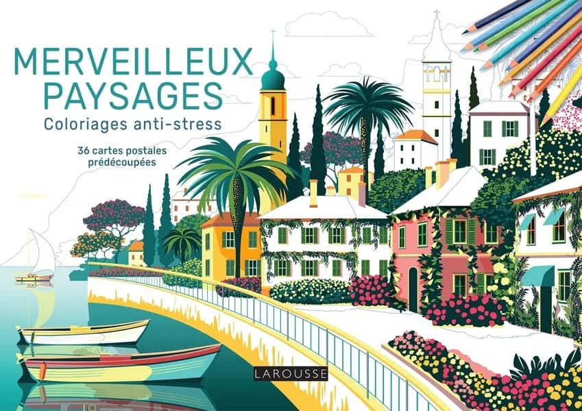 Merveilleux paysages : coloriages anti-stress : 36 cartes postales prédécoupées : [Album à colorier]