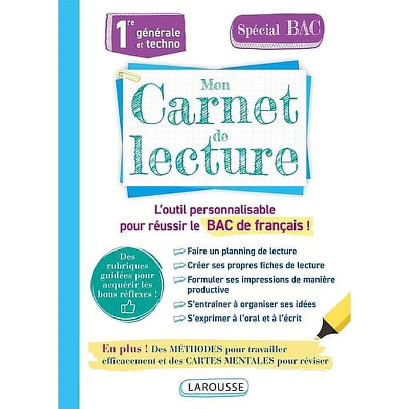 Mon carnet de lecture : 1re générale et techno : spécial bac