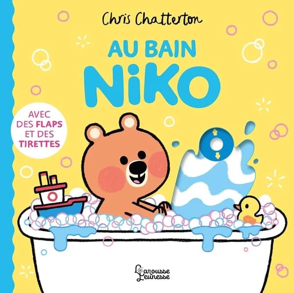 Au bain, Niko : avec des flaps et des tirettes