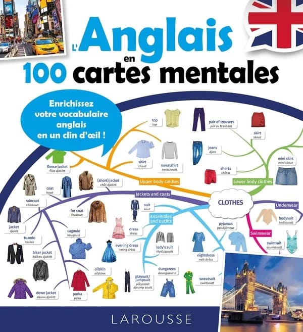 L'anglais en 100 cartes mentales : enrichissez votre vocabulaire en anglais en un clin d'oeil !