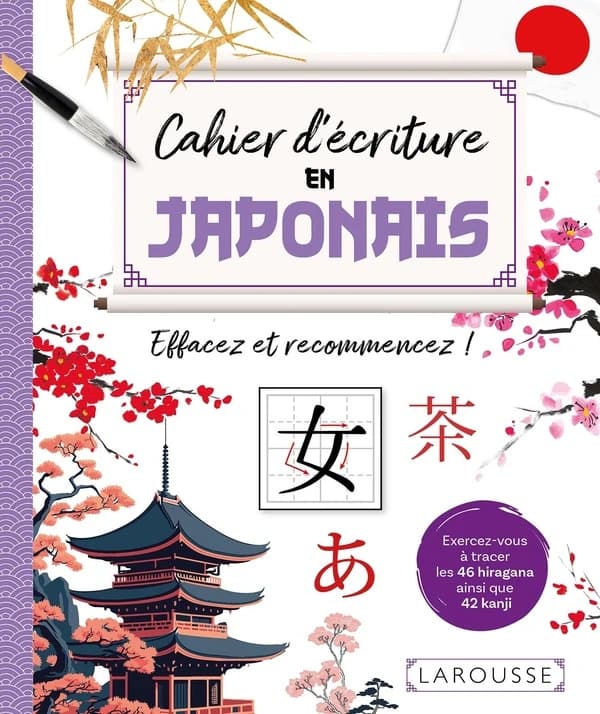Cahier d'écriture en japonais : effacez et recommencez !