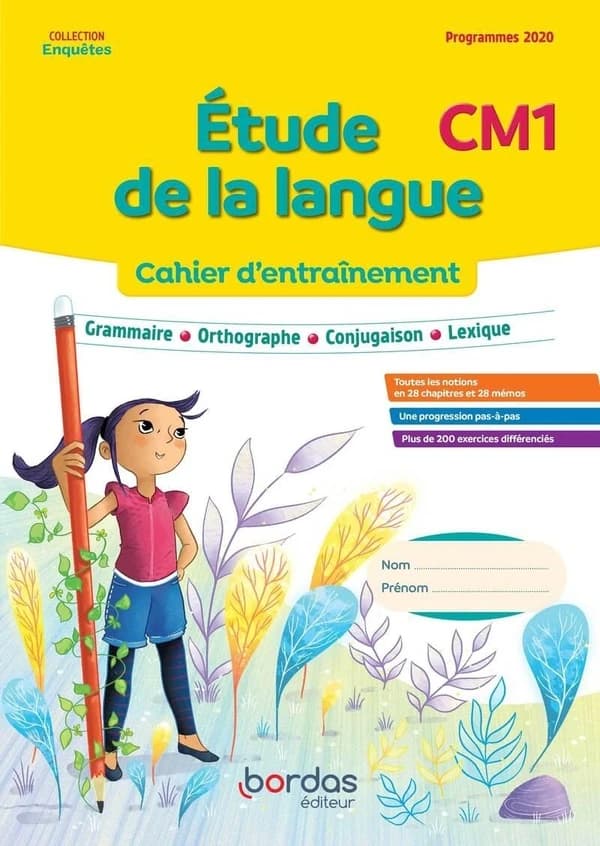 Enquêtes au CM1 ; étude de la langue ; cahier d'entraînement ; programmes 2020 (édition 2022)