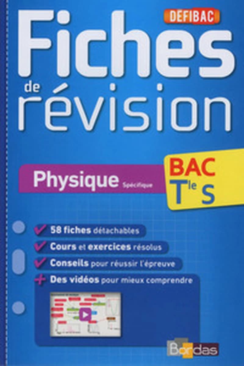 PHYSIQUE SPECIFIQUE TLE S - FICHES DE REVISION