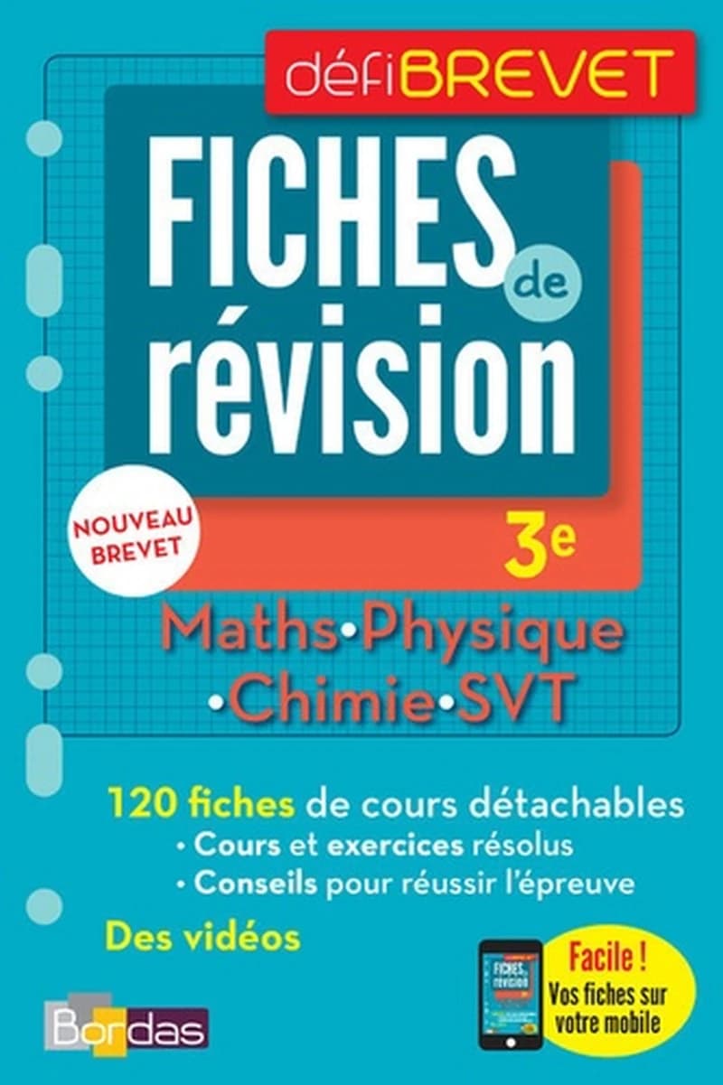 Maths, Physique, Chimie, SVT 3e - Fiches de révision