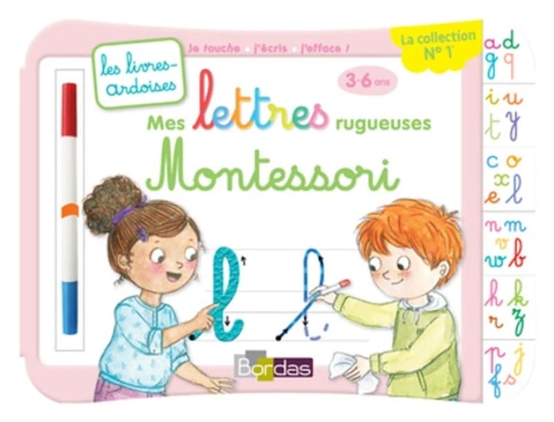 Les livres-ardoises : mes lettres rugueuses Montessori ; 3