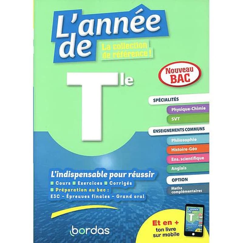 L'année de : terminale ; spécialites physique-chimie + SVT (édition 2020)