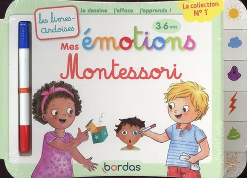 Les livres-ardoises : mes émotions Montessori : 3