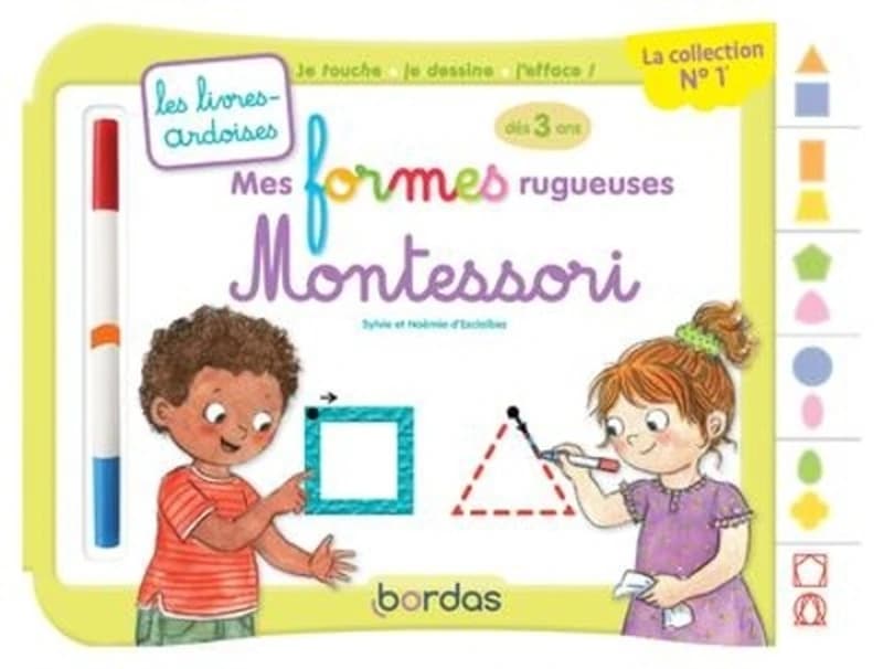 Mes formes rugueuses Montessori : Avec un feutre effaçable