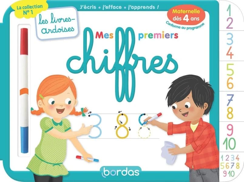 Les livres-ardoises : mes premiers chiffres ; à partir de 4 ans (édition 2023)