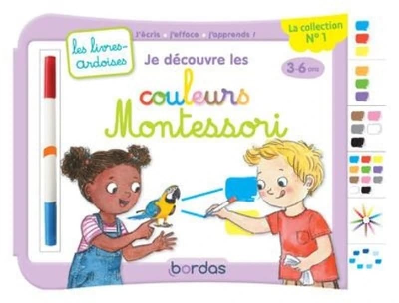 Les livres-ardoises : je découvre les couleurs Montessori ; 3