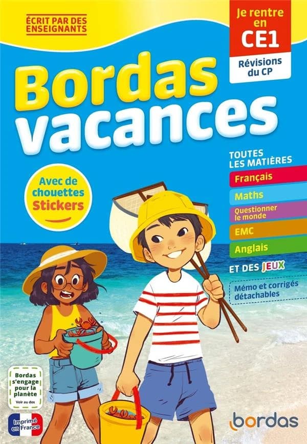 Bordas vacances : toutes les matières ; CP vers CE1