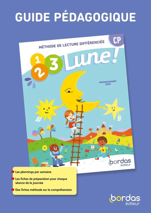 1, 2, 3 Lune ! : Méthode de lecture différenciée ; CP ; Guide pédagogique (édition 2024)