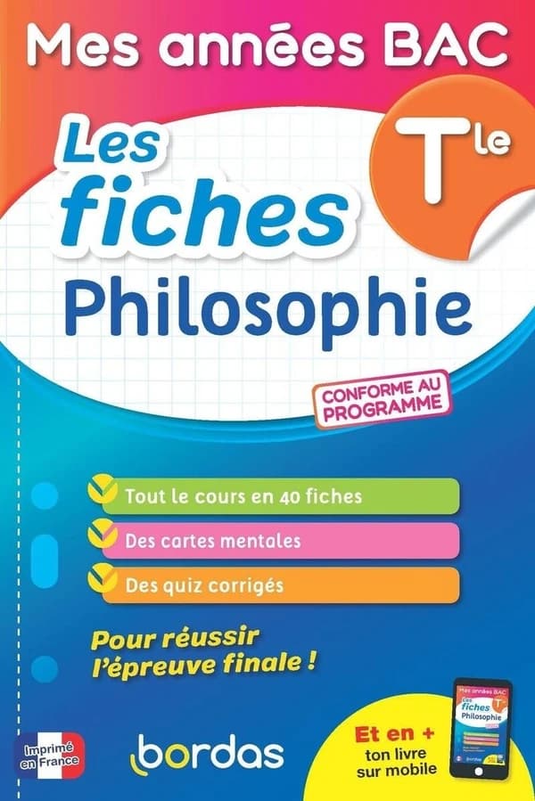 Mes années bac : Philosophie ; Terminale ; Les fiches (édition 2024)