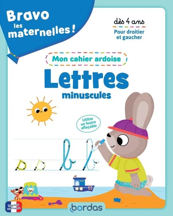 Bravo les maternelles ! : Lettres minuscules : mon cahier ardoise
