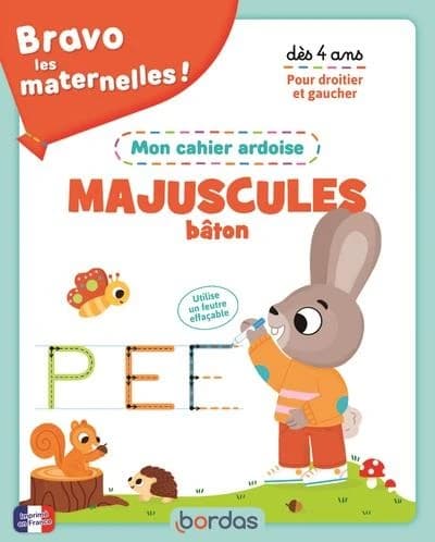 Bravo les maternelles ! : Majuscules bâton : mon cahier ardoise