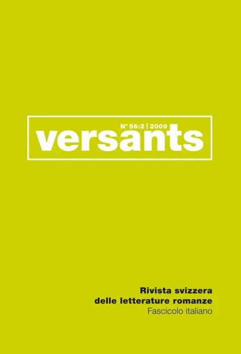 REVUE VERSANTS Tome 56-2 : fascicule italien (édition 2009)