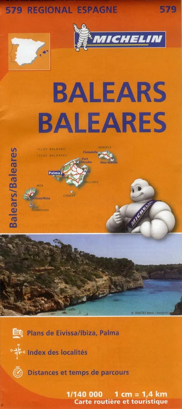 Balears (Éd. 13) réalisé et publié par Michelin, cartes et plans : Baleares