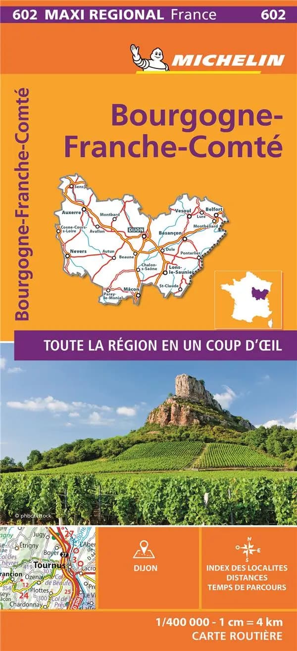 Bourgogne-Franche-Comté : toute la région en un coup d'oeil : carte routière (Éd. 1) [réalisé et publié par] Michelin, cartes et plans