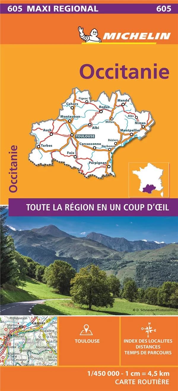 Occitanie : toute la région en un coup d'oeil : carte routière (Éd. 1) [réalisé et publié par] Michelin, cartes et plans