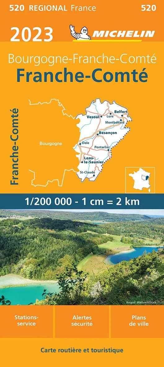 Franche-Comté : 2023 : Bourgogne-Franche-Comté (16.1e édition) [réalisé et publié par] Michelin, cartes et plans