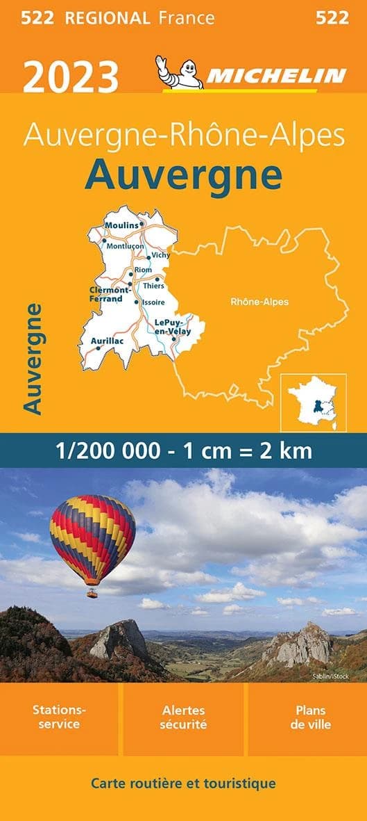 Auvergne : 2023 : Auvergne-Rhône-Alpes (Éd. 16.1) [réalisé et publié par] Michelin, cartes et plans